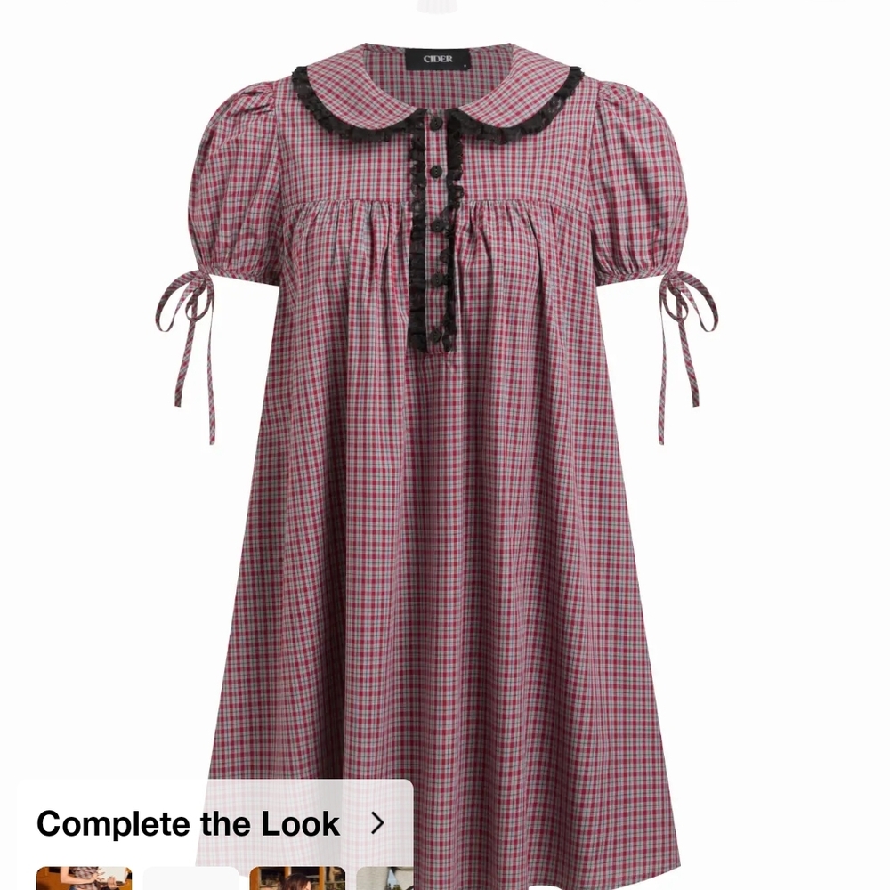 Cider Pink and Black Plaid Mini Dress